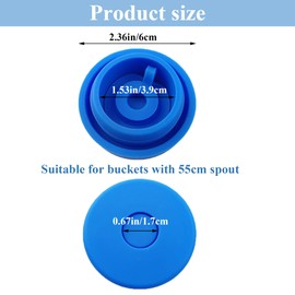 XCSJ Pack of 4 Water Jug Caps, Leak-Proof Water Bottle Stopper, Reusable Water Jugs, Replacement Water Jugs, Water Jug Caps for 55 mm Bottles, Leak-Proof