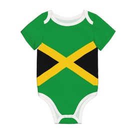 AuHomea Jamaican National Flag Newborn Baby Romper Clothing Cute Infant Short Sleeve Baby Climbing Clothes Outfit For 18-24m Boys And Girls