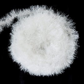 10 m / 32.8 ft Christmas Tinsel Garland, Long Xmas Garland Decorations Metallic Tinsel Strands Christmas Tree Boa Hanging Decoration for Christmas Home Decorations Wreath Wedding Party (White)