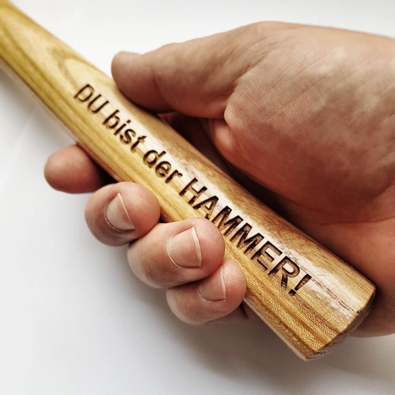 Hammer with engraving: Du bist der HAMMER! German quality tool