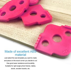 4 Pcs Radius Jig Router Template, ABS Wear Resistant Woodworking Corner Radius Jig Half Rounded Corner Positioner for Woodworking, Jig Radius Corners(Red)