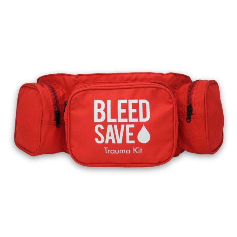 BLEEDSAVE Trauma Waist Bag – 600 D Water-Resistant Red ‘Trauma