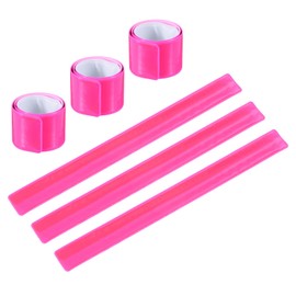 PATIKIL 6pcs Reflective Slap Bands Reflective Band Snap Bracelet Armband for Night Jogging Cycling Running Hiking High Visibility Safety Reflector Wrist Strap Pink