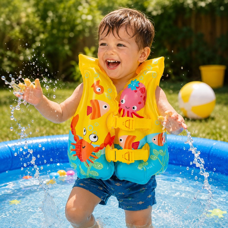 Inflatable Swim Training Vest for Kids – Lightweight PVC Buoyancy