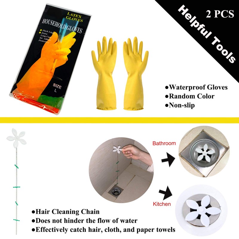 Heavy Duty Plumbers Snake, 7.7m Plumbing Snake Drain Auger, Hair