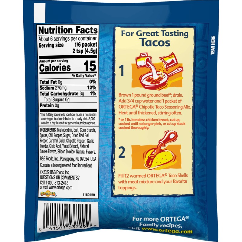 Ortega Seasoning Mix, Chipotle, 1 Ounce