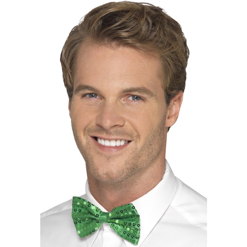 Smiffys Sequin Bow Tie, Green , Party & Carnival Fancy