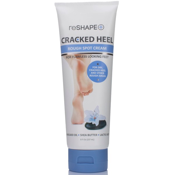 Reshape+ Cracked Heel Rough Spot Cream For Flawless Looking Feet - Dry Cracked Heels, Rough Spots, And Calluses - Avocado Oil, Shea Butter, Lactic Acid 8 Fl Oz