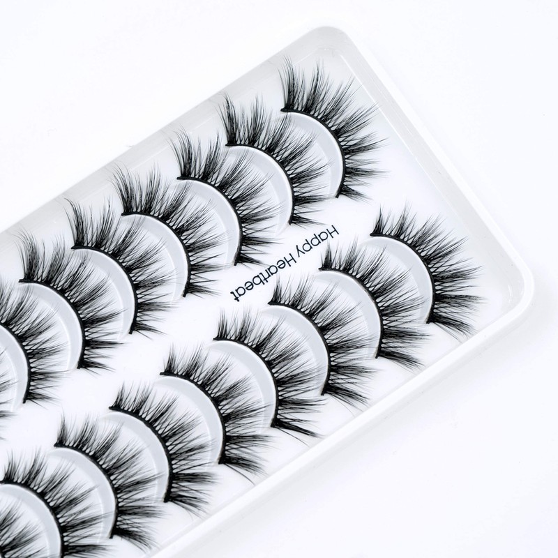 Happy Heartbeat 3D Fluffy False Eyelashes, Natural Look, Faux Mink