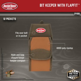 Bucket Boss Bit Keeper with Flap Fit in Brown, 54188
