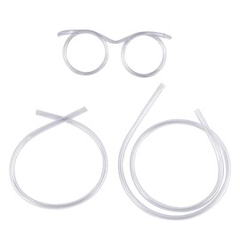 QNCIGER Straw Glasses - Funny Adults Crazy Eyeglass Straw for Birthday Parties, DIY Fun Activities, Kids Party Supplies, Game Ideas (1 Pcs, Crystal)