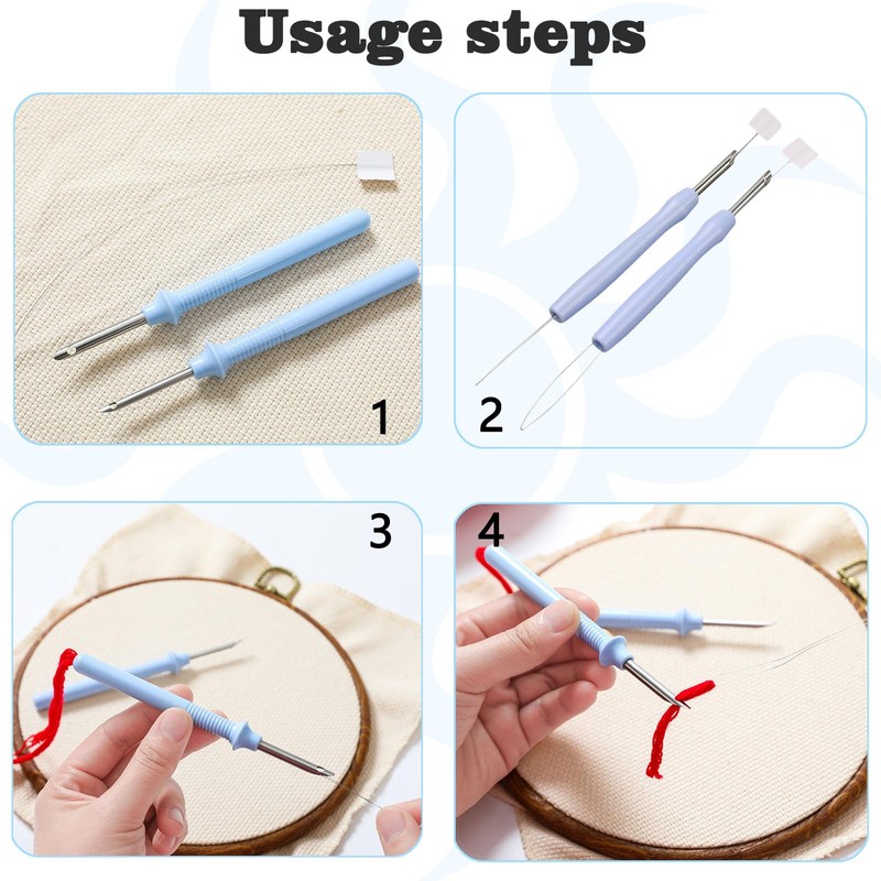 YEQIN 12 Pcs Long Needle Threaders (21cm) for Punch Needles