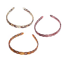 FRCOLOR 3Pcs U-Shaped Resin Headbands for Women Lightweight Hollow Design Hair Hoops for Makeup and Face Washing Comfortable Hair Accessories