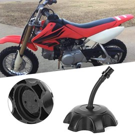 Qiilu Dirt Bike Fuel Cap Universal Dirt Pit Bike ATV Plastic Fuel Tank Cap with Bleed Valve Vent Hose Hose (Black)