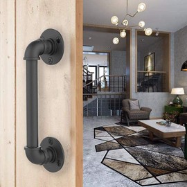Retro Door Handle for Barn Door Furniture Fittings, Black Door Pull Handle 30 cm / 12 Inches