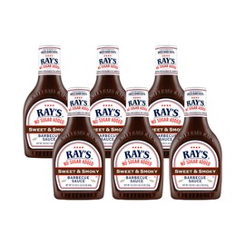 Ray's No Sugar Added Sweet & Smoky Barbecue Sauce, 18.5 oz. (Pack of 6)