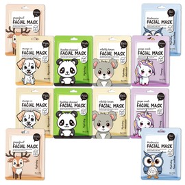 12PCS Facial Sheet Masks Combo Set,Soft Long Lasting Moisturizing Face Mask Sheet for Women and Men,Cleansing Hydrating Face Sheet Masks for All Skin Type 10