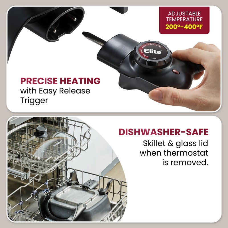 Elite Gourmet EG6201 Extra Deep 12"x12"x3.2" (7.5Qt.) Scratch Resistant Dishwasher