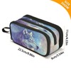 Mnsruu Wolf Star Large Capacity Pencil Case 3 Compartment Pouch