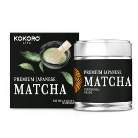Matcha Japonés Ceremonial 40g  KOKORO LIFE  Uji, Japón, Primera Cosecha, Té Verde en Polvo 100 Puro, Sabor Suave y Umami, Ideal para Té Usucha y Latte