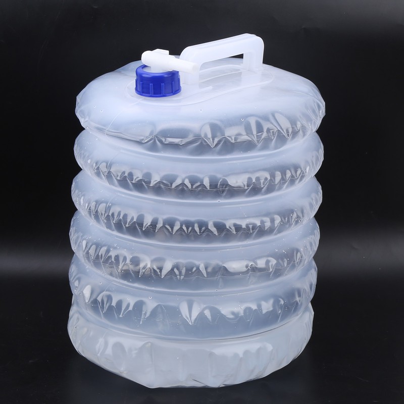 2PCS Outdoor Foldable Water Bucket Portable Plastic Water Bag Bottle