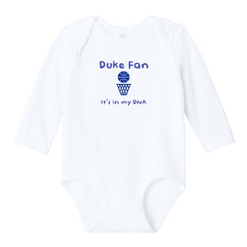 Duke Fan It's in My DNA Cute Long Sleeve Baby Bodysuit Outfit (12 Months)