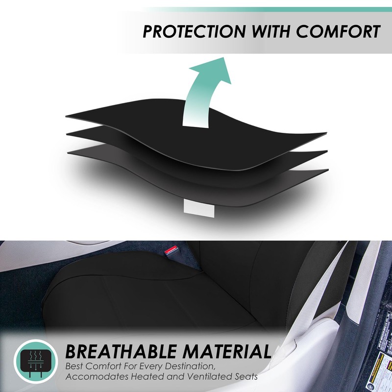 FH Group Car Seat Cover for Back Seat in Black