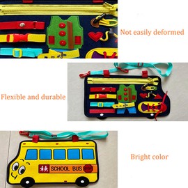 Sensory Toys,Seniors Fidget Sensory Blanket,Sensory Blanket Memory Loss Fidget Toys, Relief Anxiety Puzzle Bus Shape Dementia Sensory Pad for Old People Toddlers