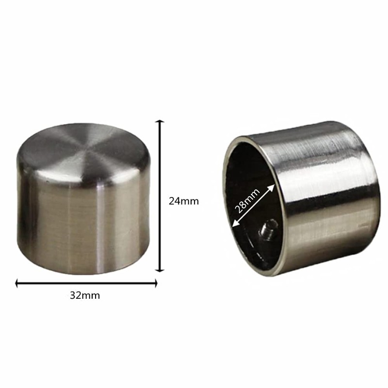 2 Pcs Curtain Rod Covers Ends Metal Curtain Finials Ends