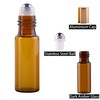 MaxMau 24 Pack 5ml Amber Glass Roller Bottles for Essential
