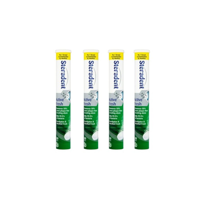 4 Pack Active Fresh Denture Cleaning Tablets - 120 Tablets,