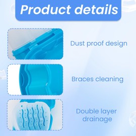 Denture Box, Denture Box, Denture Box, Denture Container, Denture Box, Braces Box, Storage Box with Hanging Sieve for False Teeth Storage, Cleaning