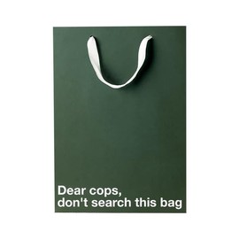 MilkToast Brands Funny Stoner Gift Bags – Medium Kraft Paper Gift Bag with Hilarious Snarky Sayings Dear Cops, Don't Search This Bag– Gag Gift Wrapping for Birthday (11 x 8 x 4 in)