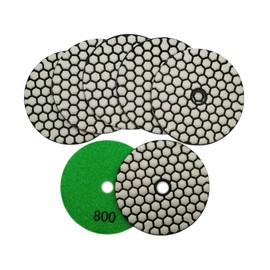 SHDIATOOL SHDIATOOL 4-Inch Dry Diamond Polishing Pads Grit 800 for Granite Marble Stone Sanding Pad Grinding Pads 7Pcs