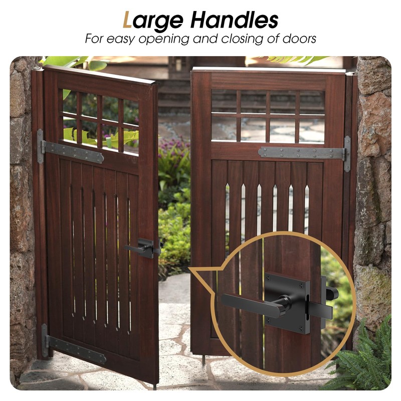 Double Side Gate Latch, Heavy Duty Gate Latch for Wooden