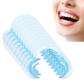10 Piezas de Retractor de Mejillas en Forma de C, Abridor de Boca Desechable para Blanquear Dientes Dentales, Protector Bucal o Juego de Hablar (azul M)