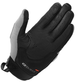 SHIMA SONIC Motorbike Gloves Men Textile Leather Short Summer Biker Armoured Protectors Motorcycle Perforated Ventilated Touchscreen Motorsport Glove Lightweight Motocross (Mens, Grey, XXL)