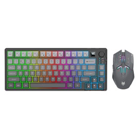 75% Wireless Gaming Keyboard and Mouse Combination, with Rechargeable Battery, Glowing Mechanical Feel Keyboard, Ergonomic RGB Optical Mouse, for Gaming/Business (Polar Day)