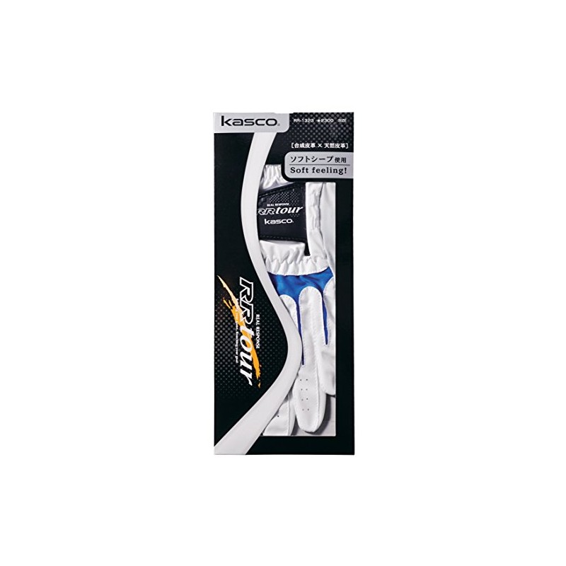 Kasco Golf Gloves, Men's RR-1323, Right Handed, White/Blue, 24