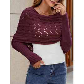 Wantonfy Scarf Women's Sleeves Scarf Sweater Wrap Pashmina Scarves and Scarves for Autumn Winter, Date red