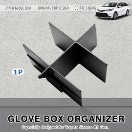 Karltys - Organizador de consola central para Toyota Sienna 2021-2025, divisores de caja de reposabrazos Sienna, accesorios interiores, ABS, negro