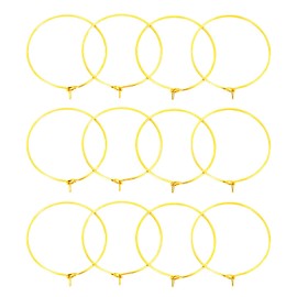 YAKRUNA 14k Genuine Gold Plated Wine Glass Charm Rings, 12PCS Earring Beading Hoops Hooks for Jewelry Making, Hypoallergenic Thin Ear Wires for DIY 30mm(1.2")