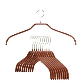 MAWA by Reston Lloyd Silhouette Series Non-Slip Coated Steel Clothes Hanger for Shirts and Dresses, Style 41/F, Set of 10, Copper