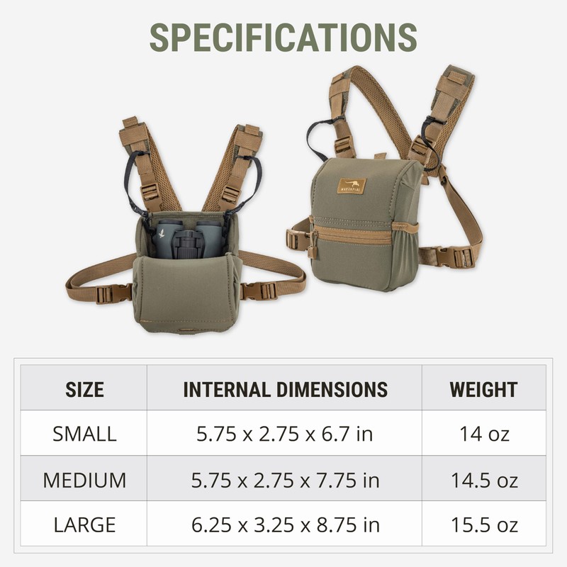 Marsupial Gear Enclosed Binocular Pack, Coyote, Small