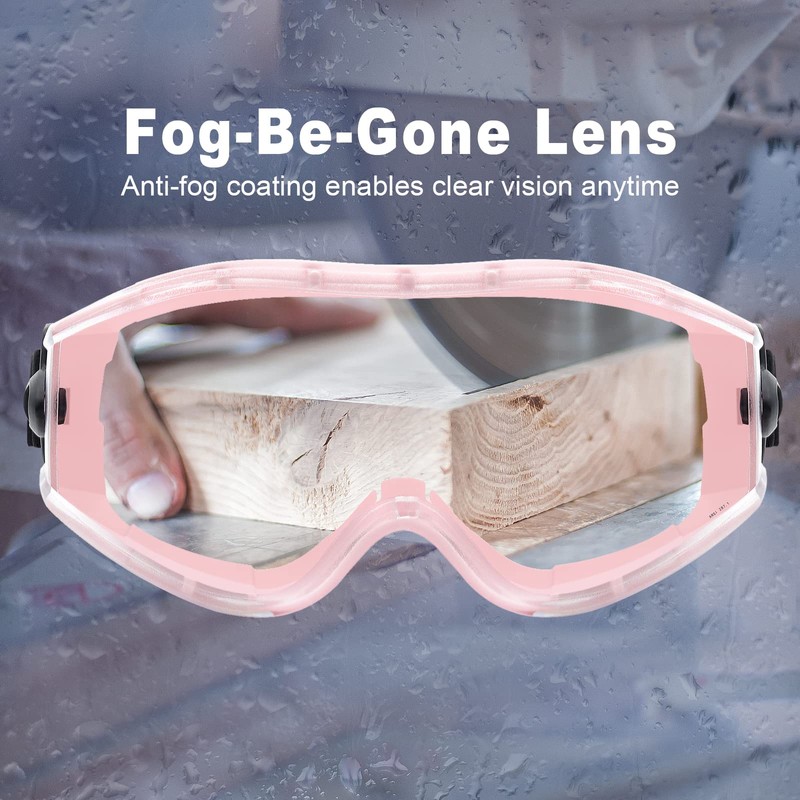 UKNOW Safety Goggles Over Glasses - Anti-Fog Clear Lens -