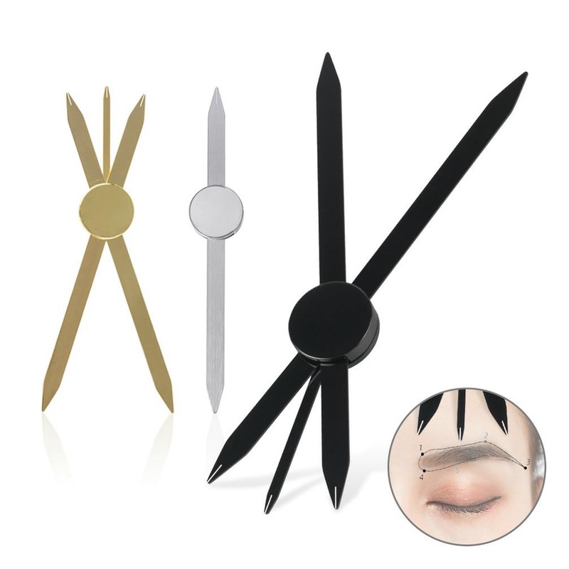 HOTWE Brow Measuring Tool for Mapping, Stainless Steel Compass Eyebrow