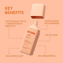 BYOMA SPF 30 Face Fluid - Ultra-Lightweight Facial Sunscreen for All Skin Tones - Luminous Glow, No White Cast - SPF Moisturizer Strengthens Skin Barr