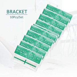 10 Paquetes de Soportes Dentales Ortodónticos de Cerámica, Brackets MBT/Roth de 022" Ranura 345 con Gancho (Soporte Roth)