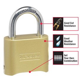 Master Lock 175 Set Your Own Combination Padlock, Brass Finish