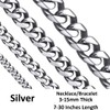 Cadoline 316L Stainless Steel Men's Jewellery 5mm Curb Silver Chain